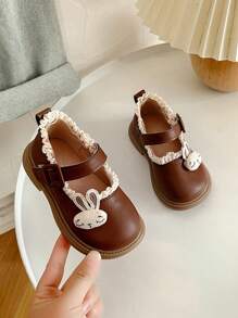 2025春季儿童平底鞋新款女童公主鞋卡通玛丽珍软底婴儿鞋 - 棕色 - 查看 4