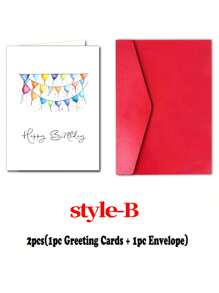 2pcs/12pcs Colorful Birthday Cake Design Greeting Cards With Envelopes - Six Bright Colourful Fun Birthday Cards - Perfect For Birthdays, Thank-You Cards & Special Occasions