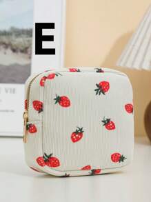 1 件蝴蝶图案多巴胺便携式卫生巾袋，紧凑型女性卫生用品架，奶油色迷你女孩包，圣诞节、新年优雅节日礼物