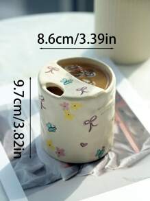 1pc/2pcs Ceramic Handgrip Coffee Mug, Asymmetrical Shaped Handmade Vintage Floral Design Ceramic Mugs, Suitable For Home, Restaurant, Cafe - Multipurpose, Heat Insulation, Suitable For Party And Gift Back To School - Multicolor - View 3