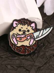 1 Piece Hedgehog Animal Alphabet Design Men Women Brooch, Holiday Party Couple Gift, Suit Coat Bag Hat Pen Bag Accessory Pin Badge Pin For Clothes Bag Charm - Multicolor - View 2