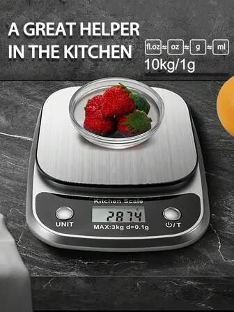  [Bestseller]1 Pc 10kg/1g High-Precision Weighing Special Multifunctional Coffee Scale,High-Precision Kitchen Electronic Scale,Stainless Steel LCD Electronic High-Definition Display High-Precision Scale,Food Scale,Italian Handheld Coffee Scale,Accurate Baking Tool Kitchen Scale,Coffee Bean Weigher,Kitchen Accessories,Baking Tools,Suitable For Kitchen Baking And Cooking,Weight Loss And Nutritional Diet.(Battery Not Included)