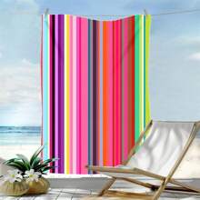 1pc Colorful Printed Beach Towel, 100% Polyester, Lightweight, Quick Dry, Absorbent, Modern Style, Rectangular Shape, Hand/Machine Washable, Suitable For Yoga, Travel, Swimming, Beach, Fitness, Camping, Bathroom, Valentine's Day, Birthday Gift Beach Essentials - Multicolor - View 8