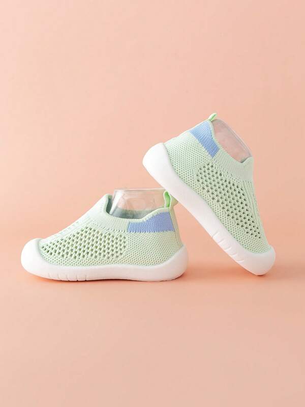 1 Pair Plain Style Baby Toddler Shoes, Suitable For 0-3 Years Old Babies In Spring & Summer, Unisex Baby Prewalker Shoes