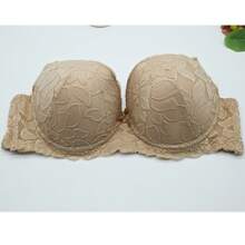RITA SENSUAL FLORAL LACE BRA CUP B (3 PCS) - 米色 - 查看 3