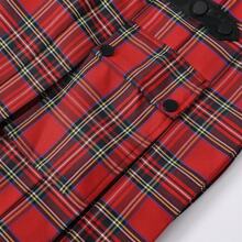 欧美热销男士春季苏格兰节日格子褶裙，红色格子，传统节日必备，适合万圣节、服装、派对 - 紅色 - 查看 5