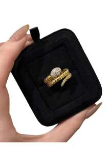 1 chiếc nhẫn rắn cuộn vàng cổ điển, nhẫn đốt ngón tay thiết kế độc đáo cao cấp thanh lịch, quà tặng lý tưởng - A331 - Xem 5