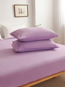 Set de 4 piezas de sábanas de color café sólido liso, confeccionado en microfibra súper suave y de fácil cuidado, que incluye (1 sábana plana, 1 sábana ajustable, 2 fundas de almohada)