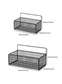 1 PC, Bathroom Shelf, No Drilling Storage Rack, Wall Mounted Basket, Iron Organizer, Shower Caddy, Kitchen Storage, Strong Load-Bearing, Space Saving, Drain And Moisture-Proof, Easy To Clean, Minimalist Style, Stylish And Beautiful, Suitable For Single Apartments, Rental Houses, Student Dormitories, Housewarming Gift, Practical Home, Organization Essential