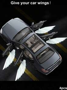 2pcs/4pcs Angel Wing Shaped Car Atmosphere Lights, Let Your Car Have Wings, Multiple Patterns Available (Not Limited To Angel Wings), Plug And Play Door Projection Lamp, Angel Wing Heart Magic Circle Smart Sensor Light, No Wiring Required To Turn On Welcome Lights, Carbon Fiber Pattern Magnetic Door Projection Light, LOGO Floor Lamp (Batteries Not Included), Perfect Gift For Boyfriend, Father, Friends, Valentine''s Day Gift
