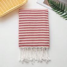 1 pieza Toalla de playa turca a rayas de secado rápido y ligera, ideal para la playa, el campamento, la natación, el soleamiento, los viajes, las actividades de ocio y los accesorios para fiestas