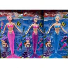 Mermaid Doll +  With Mirror And Comb Flashing Tail Gift Ok117 - ngẫu nhiên - Xem 1