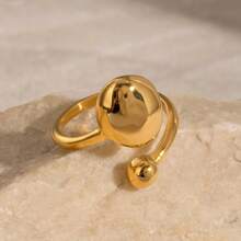 1 Pair Minimalist Geometric Thread Textured Metal Industrial Style Casual Rings For Women