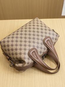 Bedruckte Handtasche, Damen Tragetasche, Retro Schultertasche, große Kapazität, Lässig, modisch, Pendlertasche, Marken-Nische 2025, vielseitig