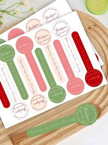 100 szt. - Naklejki do pieczenia lizaków Dziękujemy za Twoje zakupy Naklejki długie etykiety do pakowania wypieków Domowy prezent Zaklejanie kopert