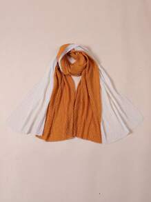 1pc Casual Polyester Gradient Fuzzy Scarf, Easy Wear Versatile - A - View 5