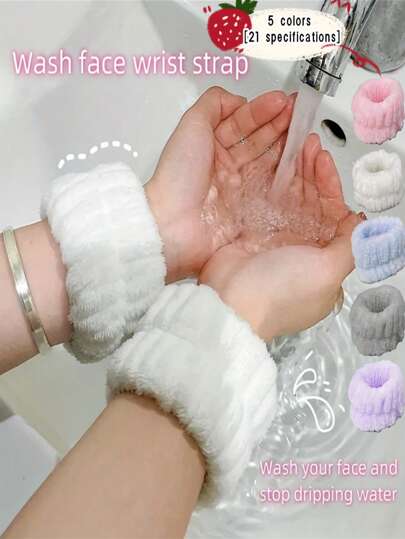 2pcs/4pcs/6pcs/8pcs/10pcs Reusable Wrist Towel Bands, Absorbent Wristband For Women, Soft Wrist Wraps For Washing Face And Hands Hair Accessaries