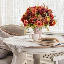 1/3 cái Hoa mẫu đơn nhân tạo lãng mạn Trung tâm hoa Cẩm tú cầu bằng nhựa Hoa hồng lụa Hoa cúc Cây giả Lá cho Phòng cưới Nhà Khách sạn Tiệc Sự kiện Quà tặng Năm mới Cắm hoa cầm tay cho Ngày lễ tình nhân Đám cưới/Nhà/Phòng ngủ/Phòng khách/Trang trí bàn/Bó hoa cô dâu/Ngoài trời Vườn Sinh nhật Tốt nghiệp, Trang trí mùa thu, Mùa thu - quả cam - Xem 4