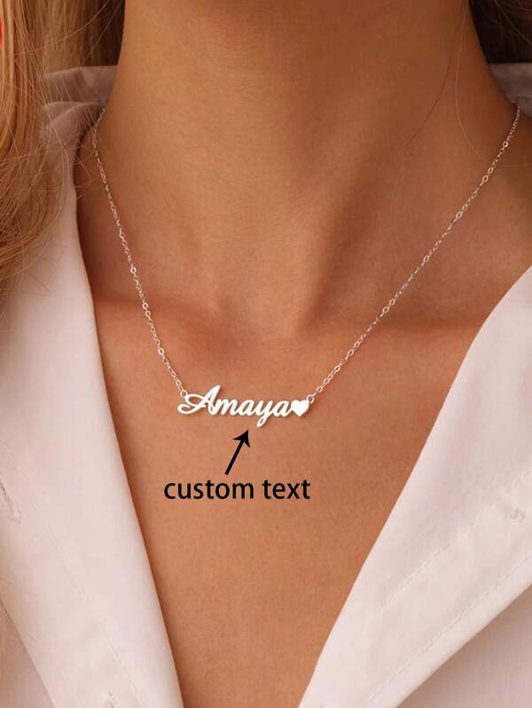 1 Stück personalisierte Namenskette, 1 personalisierte Liebeskette mit individuellem Namen, aus rostfreiem Stahl beschichtet mit 18 Karat Gold, ideal als Geschenk zu Valentinstag, Muttertag, Feiertagen, individuell gravierte Ketten, Geburtstag, Hochzeit, Abschluss personalisierte Namenskette