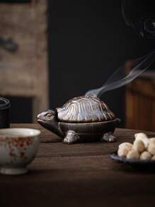 1pc Vintage Turtle Shaped Ceramic Incense Burner, Aromatic Art Decor For Tea Room, Bathroom, Living Room, Suitable For Incense Burning Gifts Birthday Graduation
