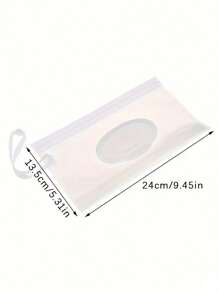 1pc EVA Portable Wet Wipes Bag, Semi-Transparent Travel Tissue Box, Lightweight Outdoor Mask Packaging, Zipper Closure, Family Essentials, White, Sewing Storage