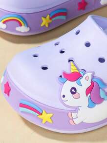 1 Pair Baby Horse Pattern Breathable Non-Slip Slip-On Beach Sandals, Slippers