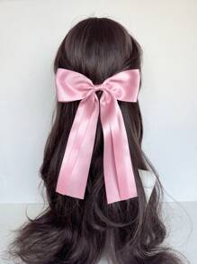 1pc Women's Large Shiny Satin Bow Hair Clip Barrette, Simple Yet Sweet, Suitable For Daily Commute, Holidays, Parties, Outings, Photoshoots, Any Occasion - Perfect Gift For Best Friend