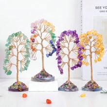 1pc Natural Crystal Tree Geode Specimen, Chakra Healing Crystals For Home/Office Decor