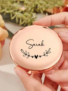 Custom Engraved Compact Mirror - Elegant Stainless Steel, Personalized Pocket Makeup Mirror With Magnification - Perfect Bridesmaid Or Christmas Gift Multi-Functional, Ornamental, Engraved, Letter Exquisite, Stylish, Fashionable, Vintage, Contracted Unique, Customized, Girls Gift, Personalized Gifts For Women Ideal Gifts For Her Children, Family, Friends, Her, Grandparents Birthday Graduation