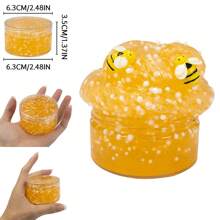 200ml/7oz Handmade Jelly Clear Crunchy Slime Toy, Scented Slime, Little Lovely Bee Design Stress Relieve Plasticine Cloud Slime Clay Fluffy Slime Putty,Slime,Cloud Slime,Clear Slime,Slime Kit Making,Icee Slime,Mini Slime