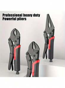 Heavy Duty Pliers - Multi-Function Pliers - Vise Grip - Clamp Pliers, Can Clamp Pipes, Ergonomic Black Handles With Red Accents, Suitable For Pipe Maintenance, Machinery, Pipes, Auto Repair And Household Maintenance. - Multicolor - View 2