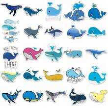 50PCS Marine Creature Whale Graffiti Sticker Cartoon Marine Cute Creatures Suitable For DIY Water Cup Skateboard Luggage School Classroom Fishing Party Decoration For Children