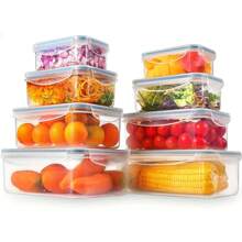 Set de 3/4/6 piezas de recipientes de almacenamiento de alimentos a prueba de fugas, con capacidad de hasta 84 onzas, con tapas herméticas, aptos para microondas, reutilizables, rectangulares, para preparación de comidas y organización de la cocina