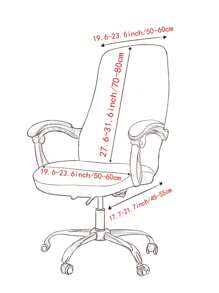 纯色加厚防水网格纹办公室豌豆绿椅套一体式电脑椅套扶手椅套椅子套凳子套弹力椅套一体式套 - 豆綠色 - 查看 2