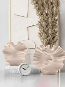 Jarrón con textura ondulada y diseño curvilineo orgánico - Decoración multifuncional para estante, para botánica seca y sistema de sujeción de libros | Escultura minimalista moderna de sobremesa con líneas arquitectónicas | Recipiente de exhibición de doble propósito para un estilo interior creativo (sin flores incluidas)