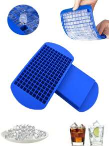 1 pieza Molde de cubitos de hielo de silicona de color opcional con 160 mini cubos y molde de liberación fácil para hielo triturado y arena de hielo