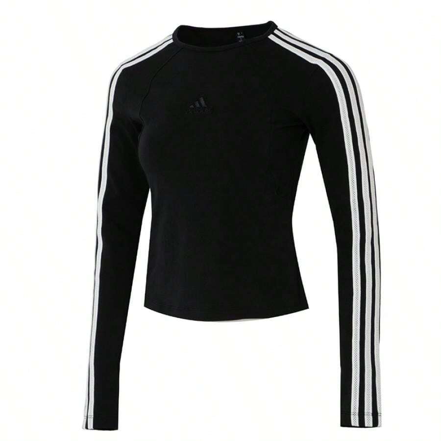 Adidas Women "W 3S TEE" Athletic Long Sleeve Breathable T-Shirt, Workout Fitness Yoga Top, JN0755 - Black - View 1