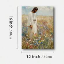 1 Pc, Framed Canvas Wall Art Jesus, Jesus, Art Print Canvas Poster, Canvas, Wall Art, Living Room, Kitchen, Bedroom, Bathroom, Classroom, Office, Dorm Room, Hallway, Cafe, Bar, Home, Home Decor, Wall Decor, Framed Wall Newspaper, Art Print, Wall Art, Holiday, Gift, Room Decoration. Home Decoration Festivals 4 - 黑色 - 查看 10