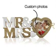 Personalized English Letter & Heart-Shaped Photo Frame, Wooden Decorative Item, Customized For Weddings, Holidays, Anniversaries, Parties, And Other Occasions - A Unique Customized Gift Gifts Birthday Graduation