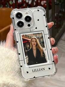 1 件个性化心形相框手机壳，适用于 16 Pro Max/16 Pro/ 15 Pro Max/14 Pro Max/13 Pro Max/Infinix/Smart 5/Smart 7/Redmi/OPPO A95/A18/A58/A74/A76/A95/F19、Moto G84/G54/G52、Galaxy A24/S24U/S23U/S22U/A14/A15/A54/A55、Redmi、OPPO、Vivo Y17s/Y20/Y27/Y35/Y36，高清 DIY 设计硅胶镜头保护手机壳，透明、时尚、多彩、复古、可爱、简约、有趣、定制、个性化、独特、定制，适合他的理想礼物，适合她、男朋友、女朋友、家人、朋友、祖父母、情侣、周年纪念、生日