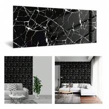 Kit Of 30 3D Marble Adhesive Wallpaper Plates 60*30cm Various Colors - YY-04 negro - Ver 9
