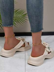 2025 Nieuwe modieuze en comfortabele dikke bodem zachte zool bloemen platform slide sandalen voor vrouwen met een maatje meer