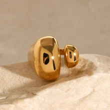 1 Pair Minimalist Geometric Thread Textured Metal Industrial Style Casual Rings For Women