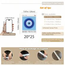 1 pieza, Cuadro colgante de lienzo, Enmarcado, Póster, Arte de pared, Póster de arte de pared abstracto de ojo malvado - Decoración de hogar azul moderna Pintura de lienzo para sala de estar, dormitorio, baño, oficina en casa, salón de clases - Decoración artística, Regalo de estilo clásico para cumpleaños y graduación - Multicolor - Ver 14