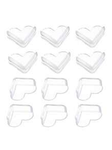 2/4/6/10 pezzi di angoli protettivi in PVC per tavoli, a forma di cuore, trasparenti, di sicurezza anti-collisione, adatti per mobili, tavolini, protezione anti-collisione per vetri
