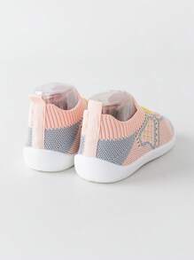 1 双时尚中性婴儿鞋，婴儿网眼透气步行鞋适合春夏季，新款婴儿学步鞋 - 粉色 - 查看 3