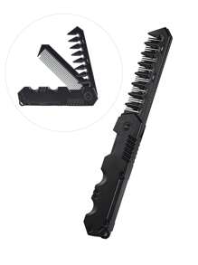 1 pieza Peine plegable para hombres, para cabeza grasa y cabeza ancha, con dientes anchos y textura para modelado, portátil para viajes, con dientes finos para corte de cabello y multifuncional para arreglo de barba