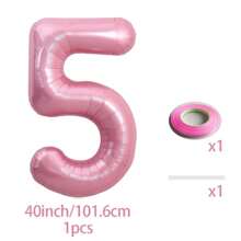 33 件/套马卡龙粉色数字气球柱，40 英寸，大尺寸粉色铝箔数字气球配雏菊铝箔气球，适用于雏菊主题生日、婚礼、母亲节装饰、生日气球、女性周年纪念装饰。婚礼，性别揭晓（0-9）