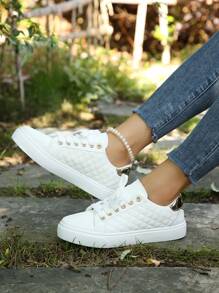 Damen neue schwarze flache rutschfeste Lässige Schuhe mit rundlicher Kappe und Schnürung, in mehreren Farben erhältlich, geeignet für Frühling und Herbst