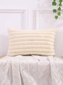 1pc Plain Cushion Cover Without Filler, Simple Throw Pillow Case, Pillow Insert Not Include, For Sofa, Home Decor - Beige - View 19
